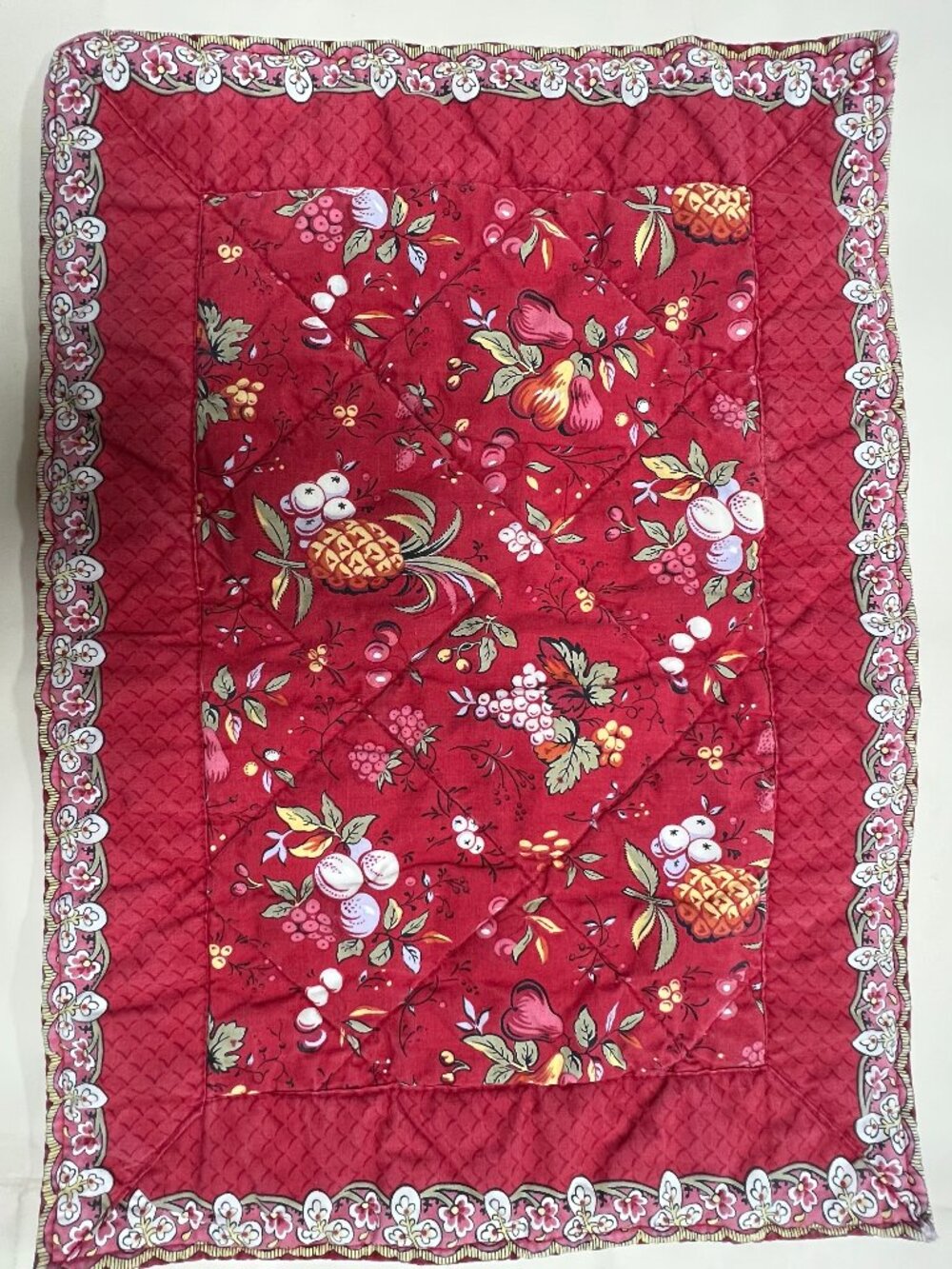 Vintage Pierre deux French country Hand Quilt dining table placement cottagecore